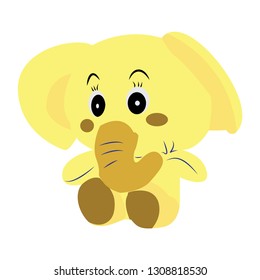 Elephant illustration vector. suitable for animal icon, children's book, animal mascot. flat icon style. Simple design illustration editable