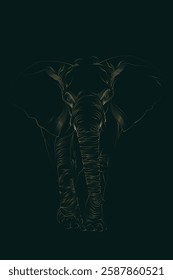 Elephant illustration, elephant walking, style decorative vector illustration of elephant.