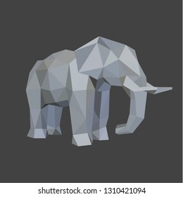 Elephant illustrations animals logo in low poly style