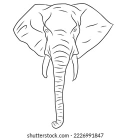 Imagen de elefante que puede ser utilizada para logos, libros de dibujo, libros de coloreo y libros de estudio para niños, es una ilustración vectorial plana