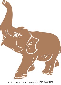 Elephant isolated on white background - vector