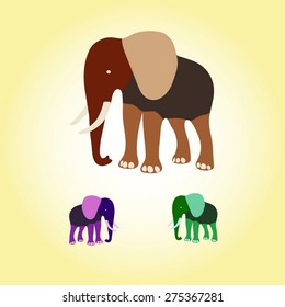 elephant isolated on yellow background