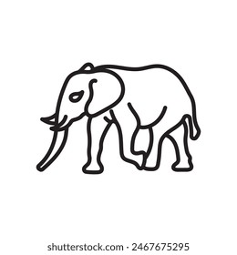 Elephant isolated outline Icon, Vector Illustration