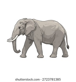 Elefant einzeln auf weißem Hintergrund