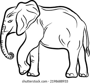 Elephant isolated in white. Vector illustration..eps
