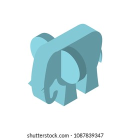 Elephant isometry style. African animal Vector illustration
