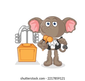 the elephant judge holds gavel. character vector
