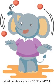 Elephant juggling balls