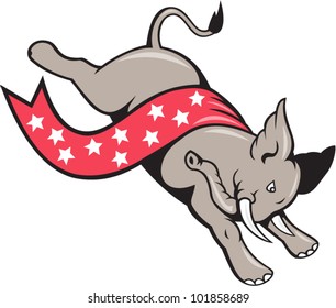 Elephant Jumping Democrat Mascot