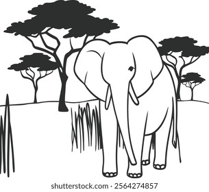a elephant is in jungle