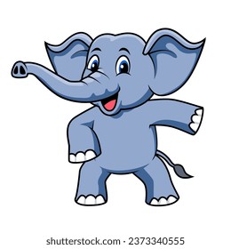 Elephant kid doing funny dance perfect for your illustration