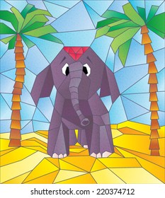 Elephant kids in vector