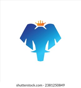 Plantilla de vectores de diseño con logotipo de la corona Elephant King con color dorado de lujo, concepto de rey con el logotipo de los elefantes, diseño con el logotipo de Elephant King. Ilustración vectorial del logotipo del rey de la corona del elefante.