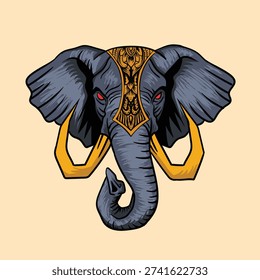elephant king ilustration design vector
