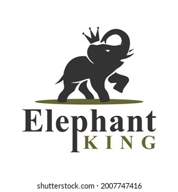 elephant king logo with crown