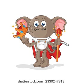 the elephant king vector. cartoon character