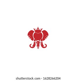 elephant king vector logo mascot