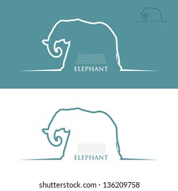 Elephant label - vector illustration