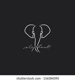 Elephant label - vector illustration