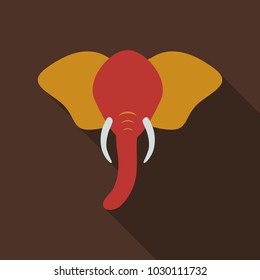 Elephant large cartoon mammal. African bush or forest elephant and Asian elephant. Has large ears, concave back, wrinkled skin, sloping abdomen.