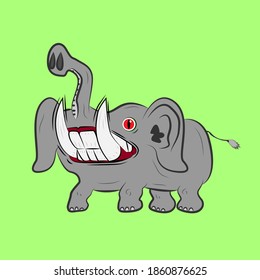 elephant laughing out loud, streetwear or t-shirt design