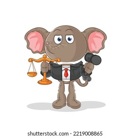 the elephant lawyer cartoon. cartoon mascot vector