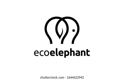 Elephant Leaf Eco Logo Design Inspiration