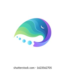 Elephant with leaf logo design, vector icon illustration, concern for nature, the environment and protected animals.