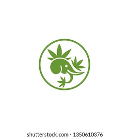 elephant leaf logo template
