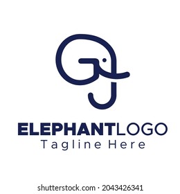 Elephant Letter G Bold Outline Logo Stock Vector (Royalty Free ...