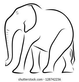 Elephant Line Art Stock Vector (Royalty Free) 128742236 | Shutterstock