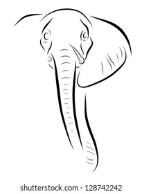 Elephant Line Art