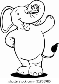 Elephant Line Art