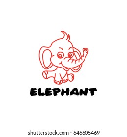 elephant in line art