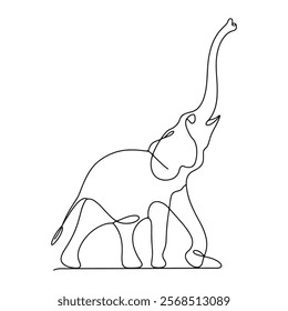 elephant line art. continuous line elephant
