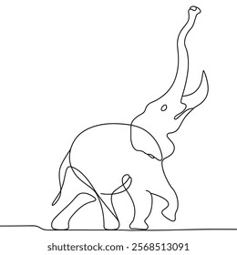 elephant line art. continuous line elephant