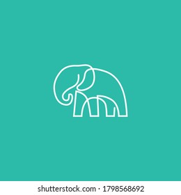 Elephant Line Art Gitter einfache minimalistische Logo-Design