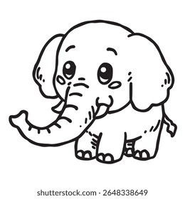 a elephant line art illustration