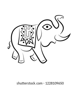 elephant Line art indian