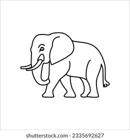 Elephant line art logo icon design. Simple modern minimalist animal logo icon illustration vector.