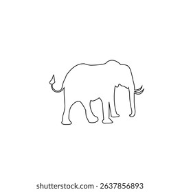 Elephant Line Art Minimalist Drawing Design