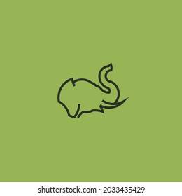 Elephant Line Art. Simple Minimalist Logo Design Inspiration. Vector Illustration.