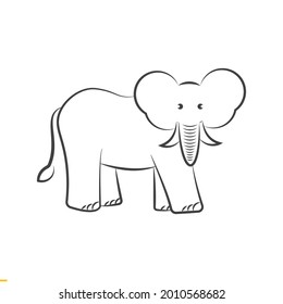Elephant Line Art Vector Design for Business and Company