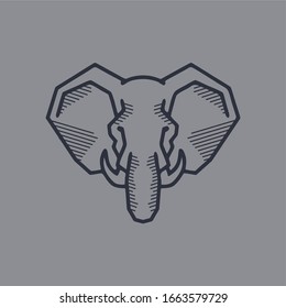 Elephant Line Art Vector Illustration