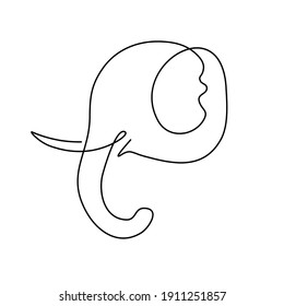 Elephant Line Art Vektorgrafik.Kontinuierliches Elefantendesign