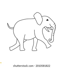Elephant Line Art vector Logo Design for Business and Company