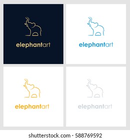 elephant line company logo. wild animal logo with minimalist concept