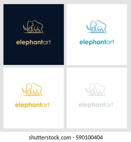 elephant line company logo. wild animal logo with minimalist concept