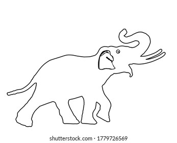 Elephant line contour vector silhouette illustration isolated on white background.
Elephant male vector. African animal, alert of poacher. Safari attraction.