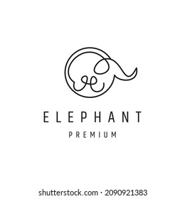 Diseño de logotipo creativo de la línea del elefante en el fondo blanco